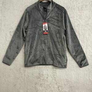 NEW Spyder Corduroy Men's M Gray 1/4 Zip Pullover Fleece Polyester/Spandex